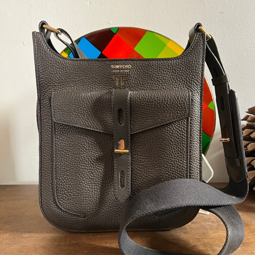 Tom Ford T twist, Crossbody bag, brown / olive